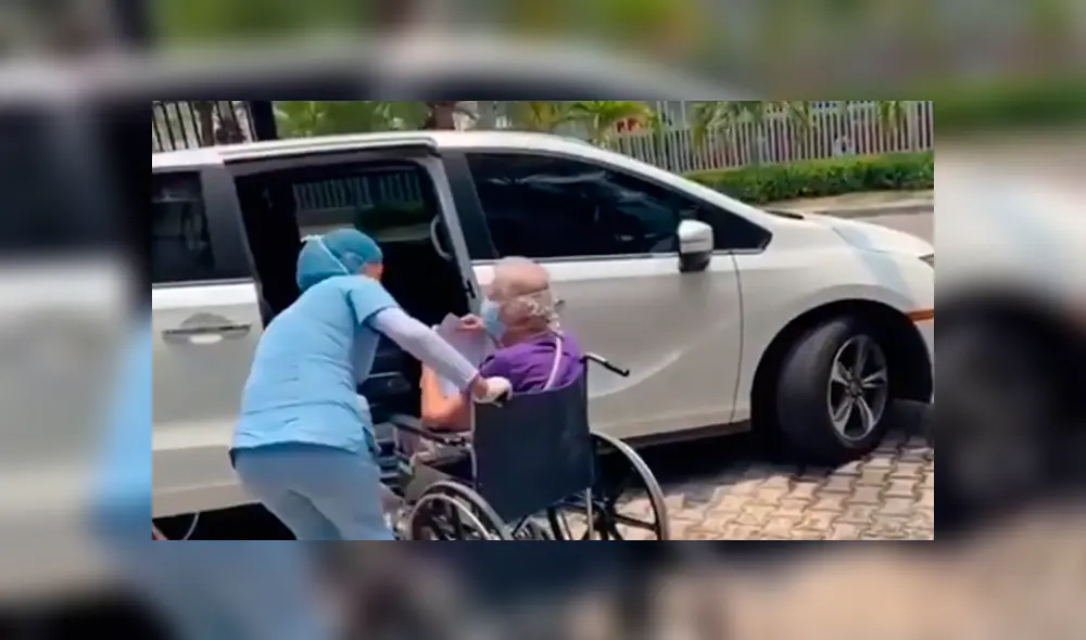 La abuelita fue dada de alta entre aplausos de médicos y enfermeras, tras recuperarse del mortal coronavirus. (Foto: Captura) La abuelita fue dada de alta entre aplausos de médicos y enfermeras, tras recuperarse del mortal coronavirus. (Foto: Captura)