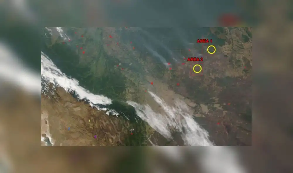 Satélite Perú SAT identifica zonas en las que se producen incendios forestales en Amazonía boliviana. (Foto: Twitter CONIDA) Satélite Perú SAT identifica zonas en las que se producen incendios forestales en Amazonía boliviana. (Foto: Twitter CONIDA)