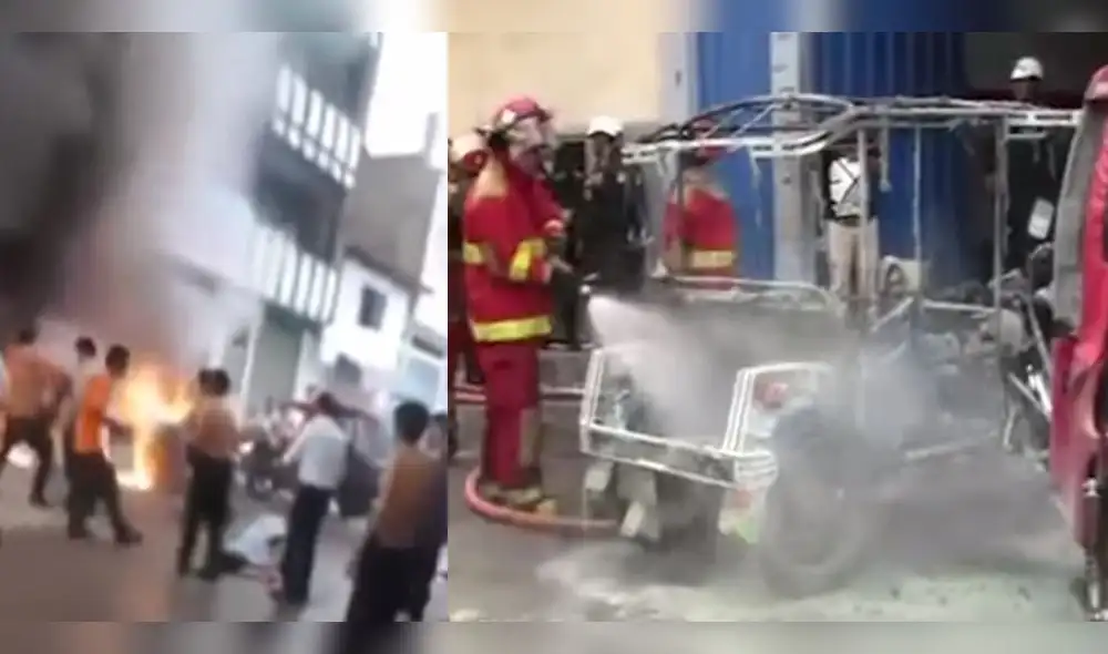 Cajamarca: Mujer sufre graves quemaduras tras explosión de mototaxi [VIDEO]