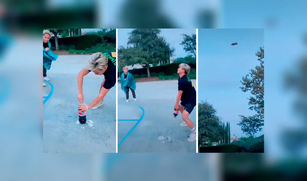 Los jóvenes tiraron la botella sin imaginar el asombroso resultado que obtendrían. Foto: captura.