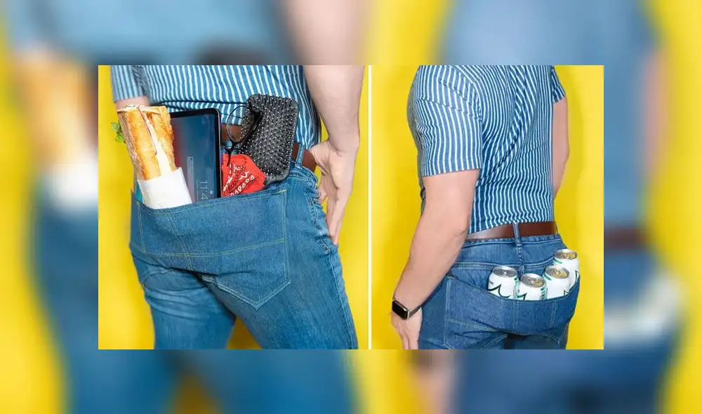 Crean pantalones ‘multiuso’ con gigantesco bolsillo trasero que soporta hasta cuatro latas de cerveza [FOTOS]