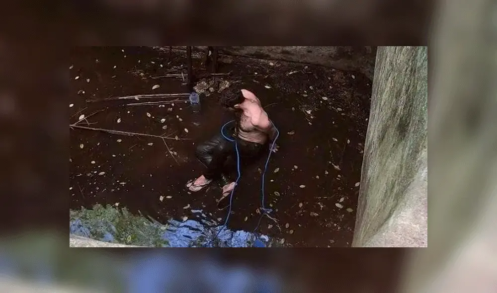 Al hombre "le quedaba una pequeña cantidad de agua". Fuente: The Bali Sun. Al hombre "le quedaba una pequeña cantidad de agua". Fuente: The Bali Sun.