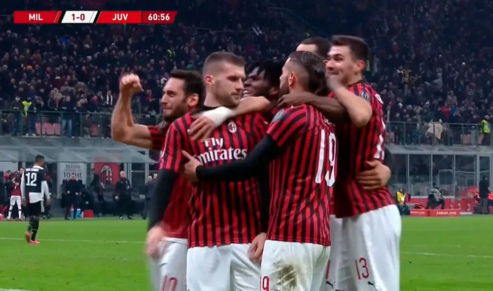 Rebic anotó el primer tanto para los 'Rossoneros'. Foto: Captura Rebic anotó el primer tanto para los 'Rossoneros'. Foto: Captura