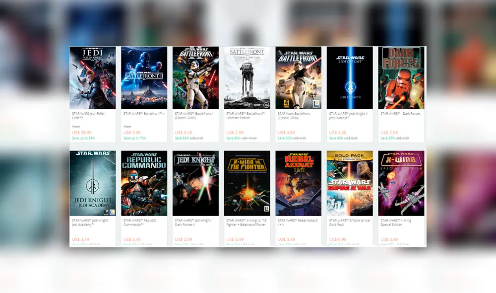 Y hasta todos los videojuegos de Star Wars. Y hasta todos los videojuegos de Star Wars.