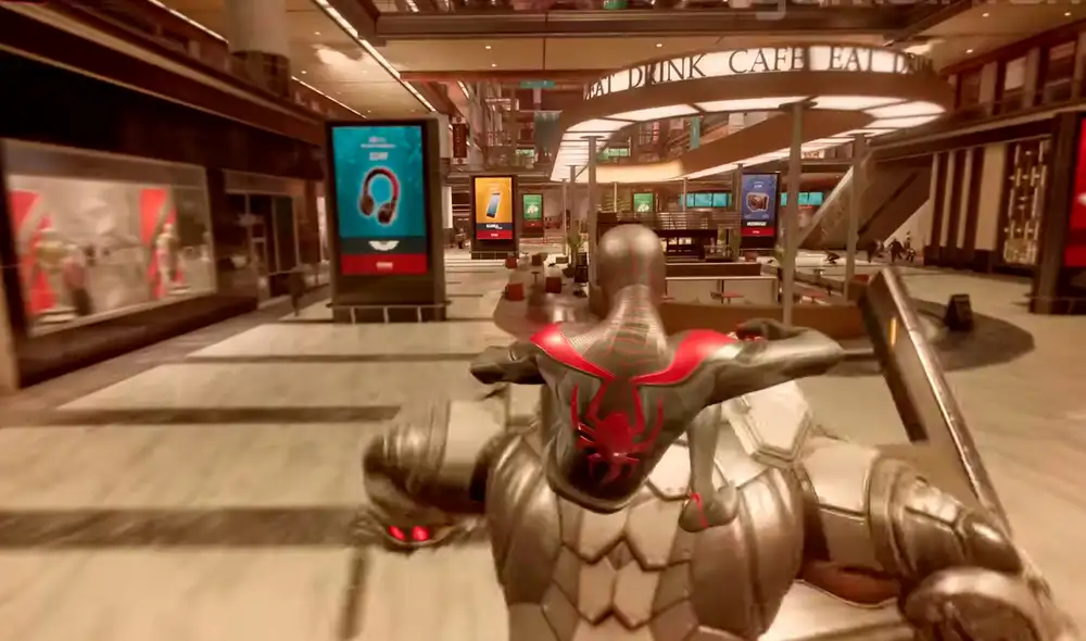 Pelea entre Rhino y Miles Morales. Foto: Game Informer Pelea entre Rhino y Miles Morales. Foto: Game Informer