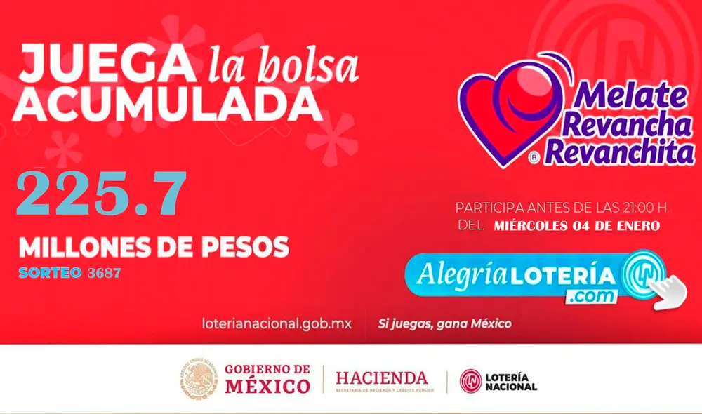 Sorteo Melate: Resultados de la Lotería Nacional HOY 04 de enero EN VIVO