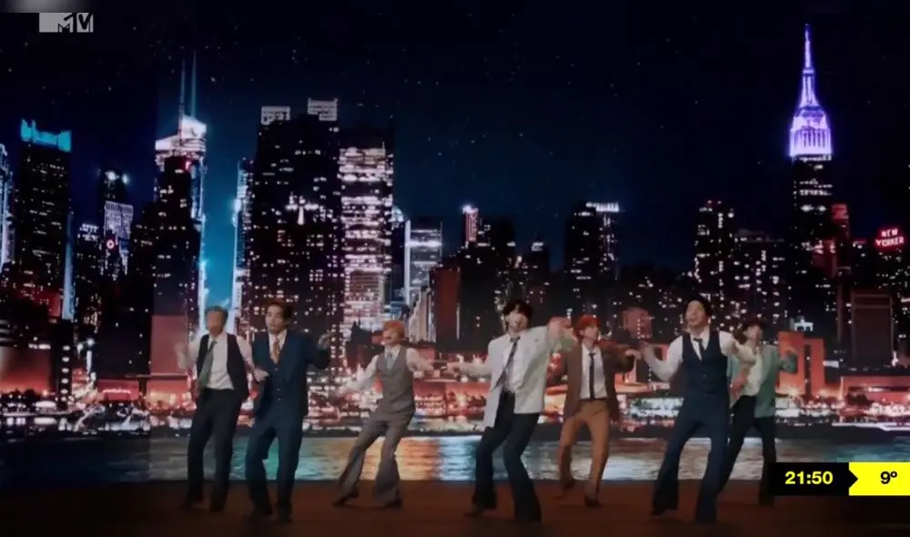 BTS performance "Dynamite" para los MTV VMAs 2020. Créditos: Captura MTV
