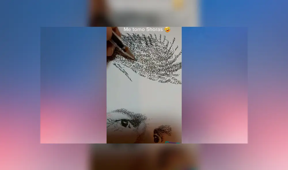 Desliza las imágenes para ver el increíble proceso que utilizó este joven para dibujar Lionel Messi. Fotocapturas: Carlos Idrogo Duarezes /TikTok