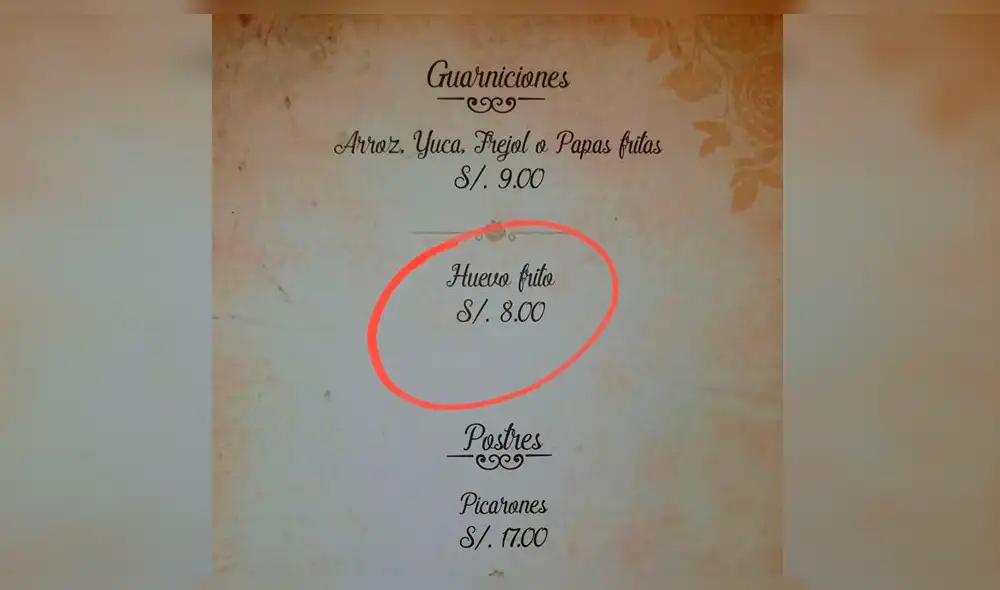 Facebook: Restaurante limeño que vende huevo frito a 8 soles dio su versión