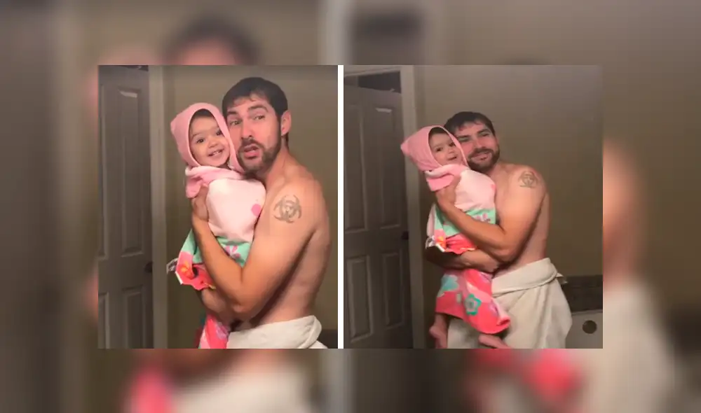 Facebook viral: un padre junto a su pequeña se roban el corazón de usuarios por tierno momento [VIDEO] 
