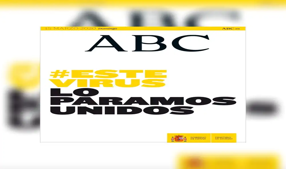 Diario ABC se unió a la campaña #EsteVirusLoParamosUnidos. Foto: Difusión. Diario ABC se unió a la campaña #EsteVirusLoParamosUnidos. Foto: Difusión.