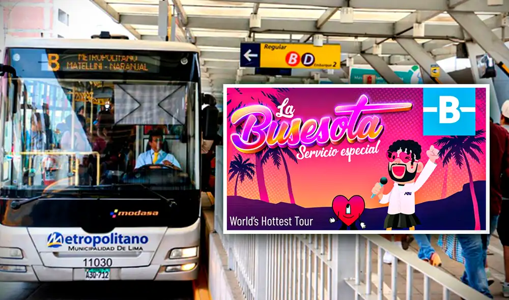 Bad Bunny llegará a Lima para dar dos conciertos en el Estadio Nacional. Foto: composición LR/Metropolitano/ATU