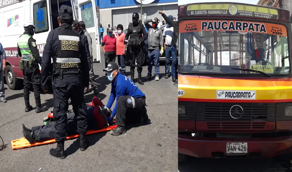 Accidente se produjo en el óvalo Mariscal Castilla. Foto: MPA. Accidente se produjo en el óvalo Mariscal Castilla. Foto: MPA.