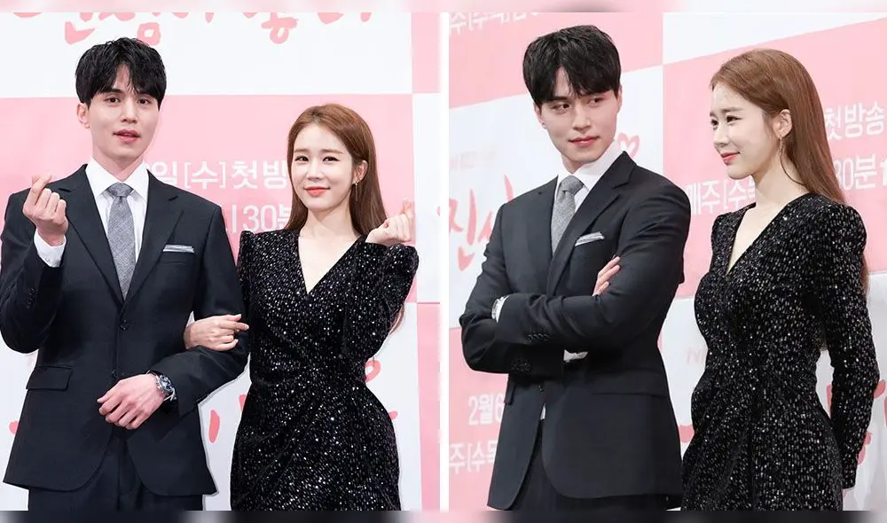 Lee Dong Wook y Yoo In Na durante la conferencia de prensa del dorama en el 2019.