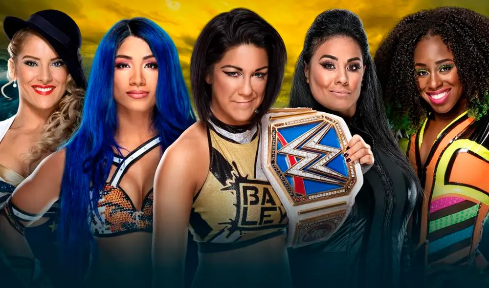 Bayley vs.  Sasha Banks. Lacey Evans vs. Tamina vs. Naomi en WWE WrestleMania 36. Foto: WWE