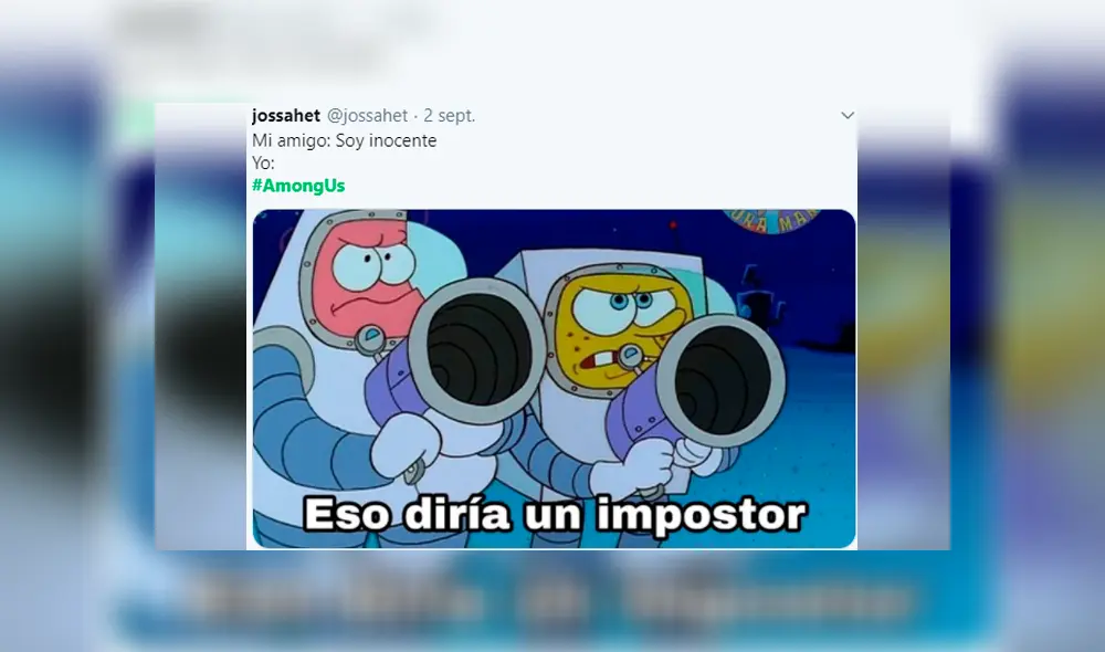 Desliza para ver los mejores memes de Among Us. Imagen: Twitter.