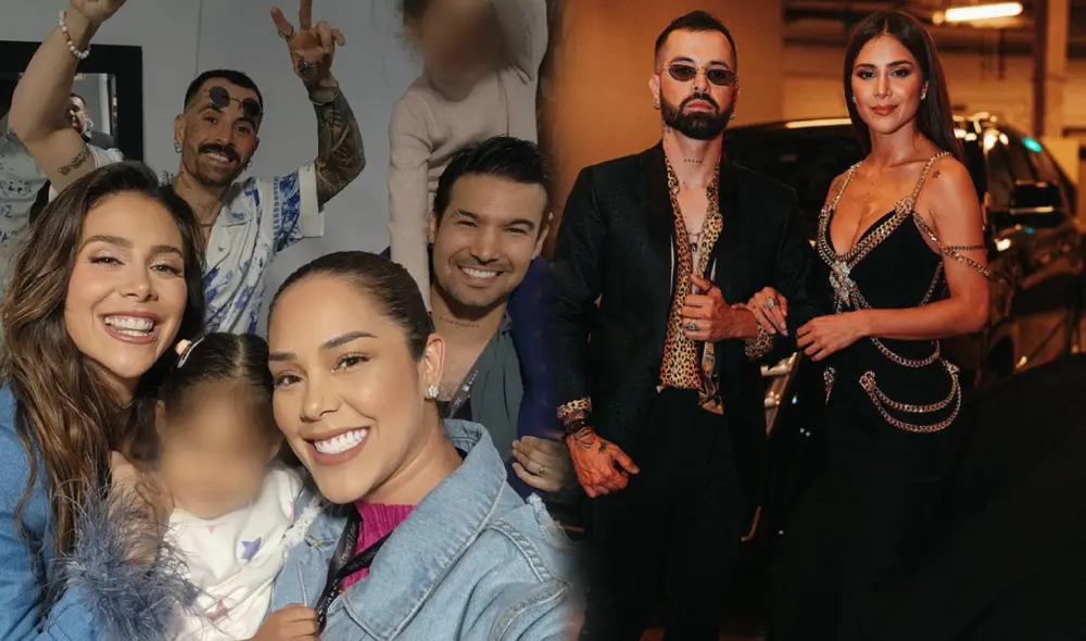 Mike Bahí y Greeicy realizaron una visita al cantante Ezio Oliva y su esposa, Karen Schwarz durante su estancia en Lima. Foto: composición LR/ Instagram