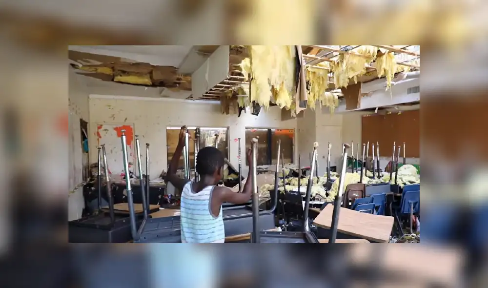 Niño de Bahamas es testigo del pandemónium ocasionado por el huracán Dorian | Fotocaptura: El País