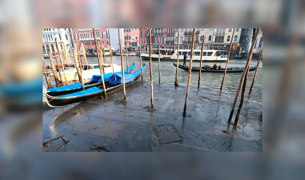 Venecia es perjudicada por periodo de sequía. Foto: Twitter