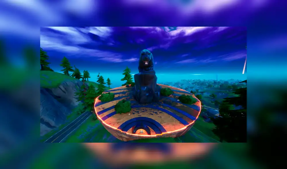 Los creadores de Fortnite contaron que la ya estaba planeado con mucha antelación poner el monumento de Pantera Negra en el videojuego. Fotocaptura: Fortnite.