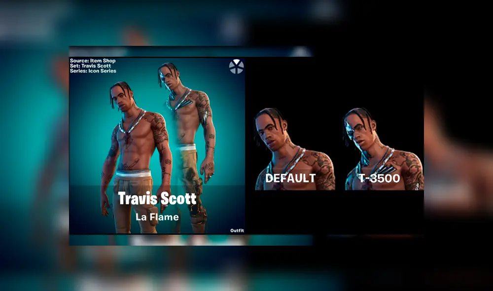 'La Flame' es el nombre de la skin de Travis Scott en Fortnite.