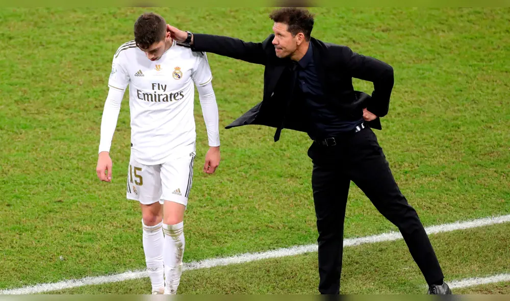 Simeone sobre tarjeta roja de Federico Valverde. Simeone sobre tarjeta roja de Federico Valverde.