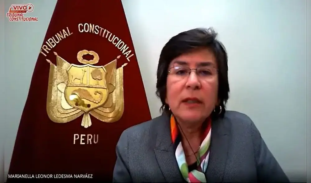 Marianella Ledesma voto en contra jutno a tres magistrados más. Foto: Captura de video TC.