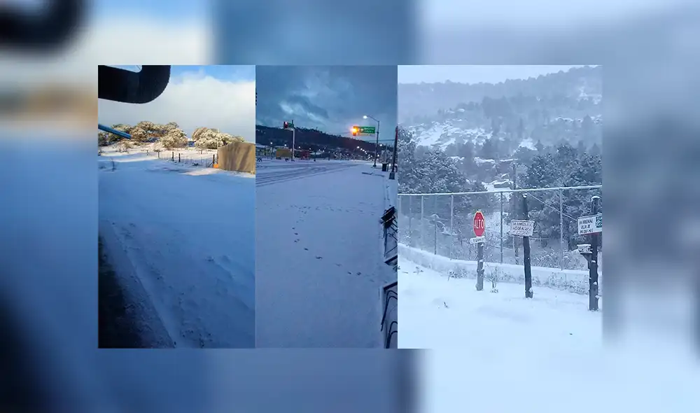 La primera nevada de la temporada pone de blanco el norte de México [FOTOS y VIDEO]