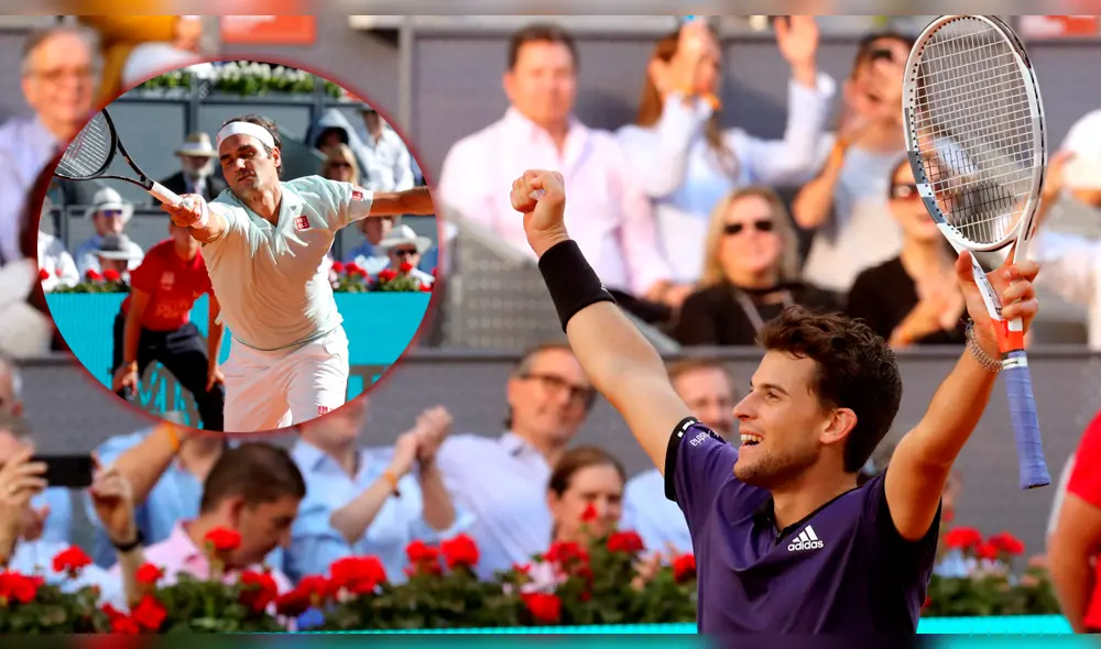 ¡Remontada! Dominic Thiem venció 3-6, 7-6 (11) y 6-4 a Federer en el Masters 1000 de Madrid 