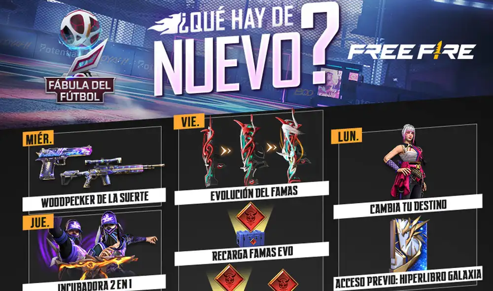 Todos los jugadores de Free Fire y Free Fire Max podrán obtener recargas, armas, incubadora. Foto: Garena Todos los jugadores de Free Fire y Free Fire Max podrán obtener recargas, armas, incubadora. Foto: Garena