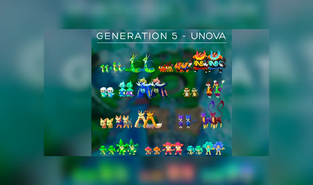Filtran lista de los pokémon de quinta generación shiny en Pokémon GO Filtran lista de los pokémon de quinta generación shiny en Pokémon GO