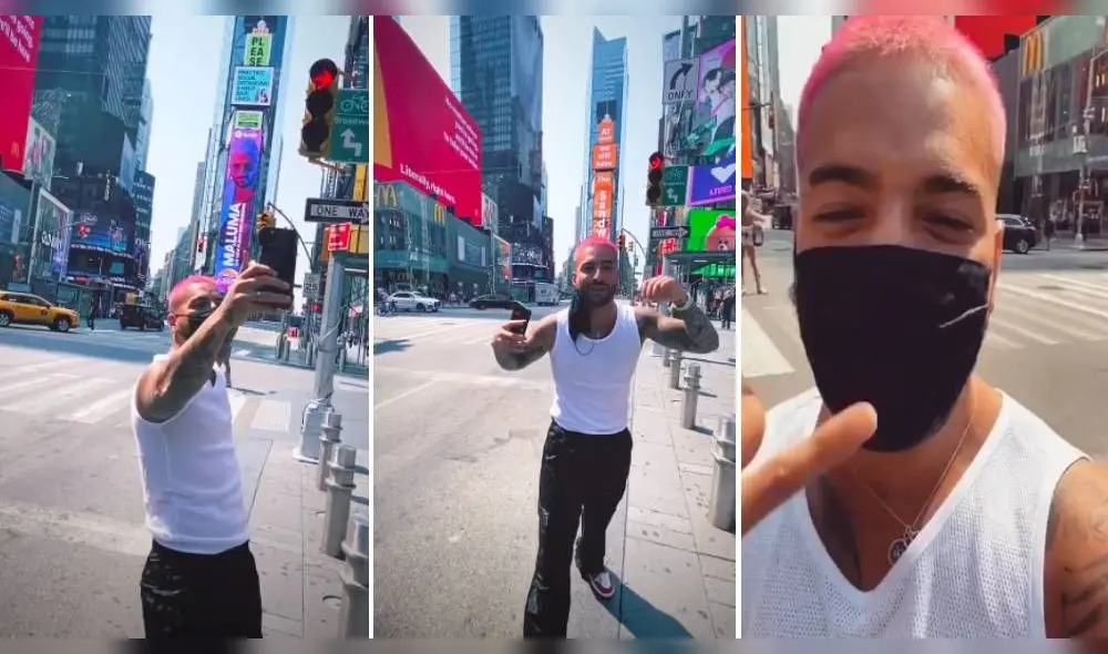 En las imágenes se puede ver cómo Maluma baja de un auto para deslumbrar el gigantesco billboard. | Foto: Captura Instagram