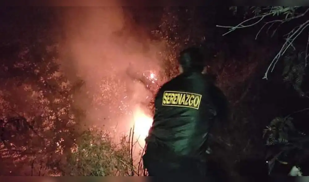 Tacna. Serenos arriesgaron su vida para controlar el siniestro. Foto: Difusión