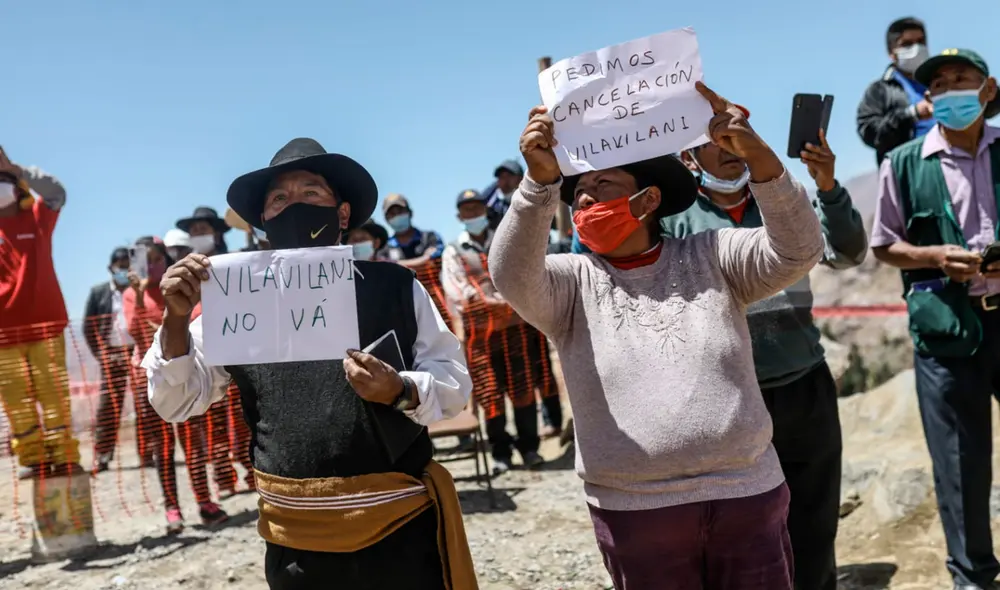 Pobladores solicitaron la anulación del proyecto hídrico Vilavilani. Foto: Aldair Mejia Pobladores solicitaron la anulación del proyecto hídrico Vilavilani. Foto: Aldair Mejia