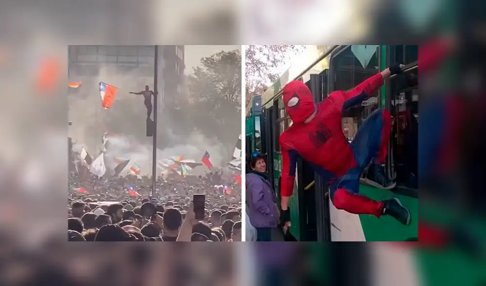 En Facebook, el popular personaje estuvo en la denominada ‘Marcha Histórica’ y acompañó a los chilenos.