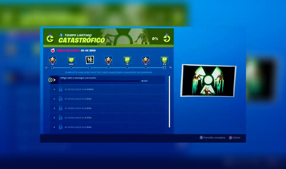 Los desafíos para obtener la estrella oculta de batalla ya llegaron a Fortnite. Mira cómo completar las misiones de Catastrófico. Los desafíos para obtener la estrella oculta de batalla ya llegaron a Fortnite. Mira cómo completar las misiones de Catastrófico.