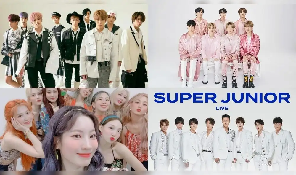 Top100 del ranking Oricon y los grupos K-pop. Créditos: SM Ent. / JYP Ent. / Big Hit Ent. Top100 del ranking Oricon y los grupos K-pop. Créditos: SM Ent. / JYP Ent. / Big Hit Ent.