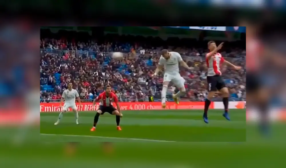 Real Madrid vs Athletic Bilbao: Benzema anotó de cabeza el 1-0 en el Bernabéu [VIDEO]