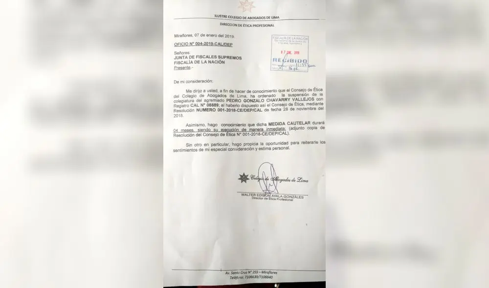 Chávarry anuncia su renuncia y Zoraida Ávalos asume el cargo