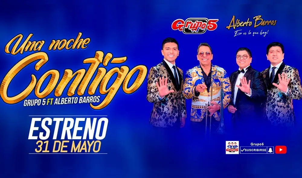 Así suena “Una noche contigo”, la nueva canción de Grupo 5 con Alberto Barros