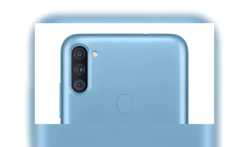 El Galaxy A11 tiene triple cámara trasera de 13 MP + 5 MP + 2 MP.