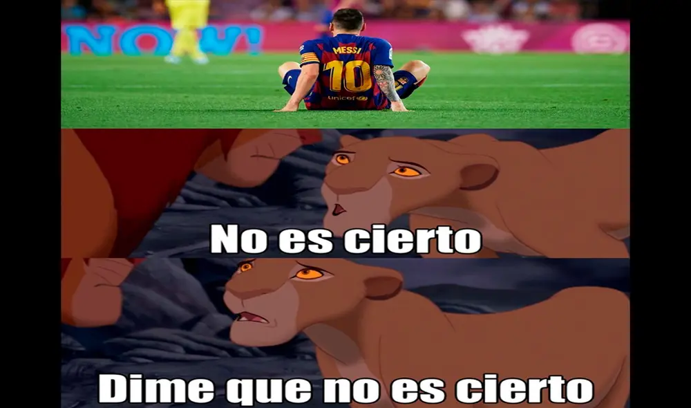 Pese a la victoria del Barcelona sobre el Villarreal por la Liga Santander, los hinchas ‘culés’ son víctimas de los hilarantes memes a raíz de la lesión de Messi. Pese a la victoria del Barcelona sobre el Villarreal por la Liga Santander, los hinchas ‘culés’ son víctimas de los hilarantes memes a raíz de la lesión de Messi.