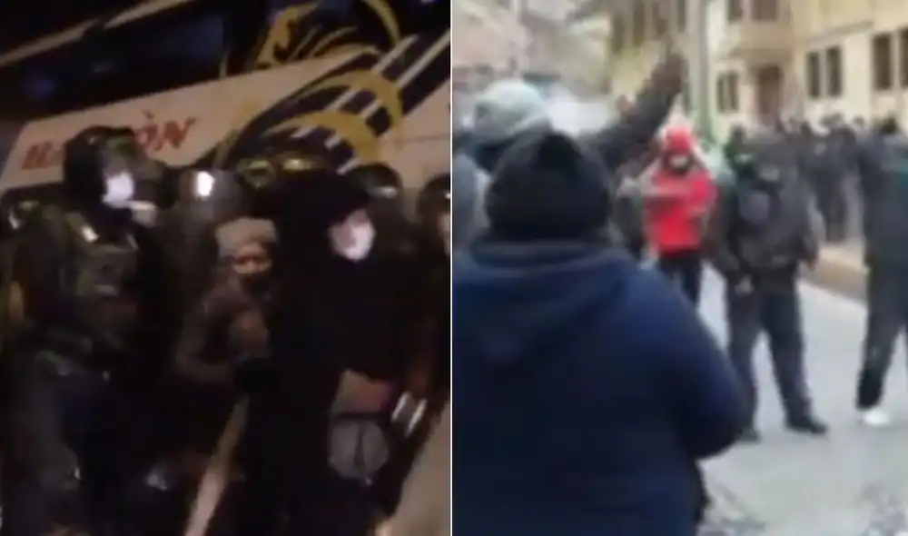 La Policía intervino para despejar la vía y evitar mayor confrontación entre los trabajadores de Doe Run y las personas que trataron de despejar la Carretera Central. Foto: composición La República
