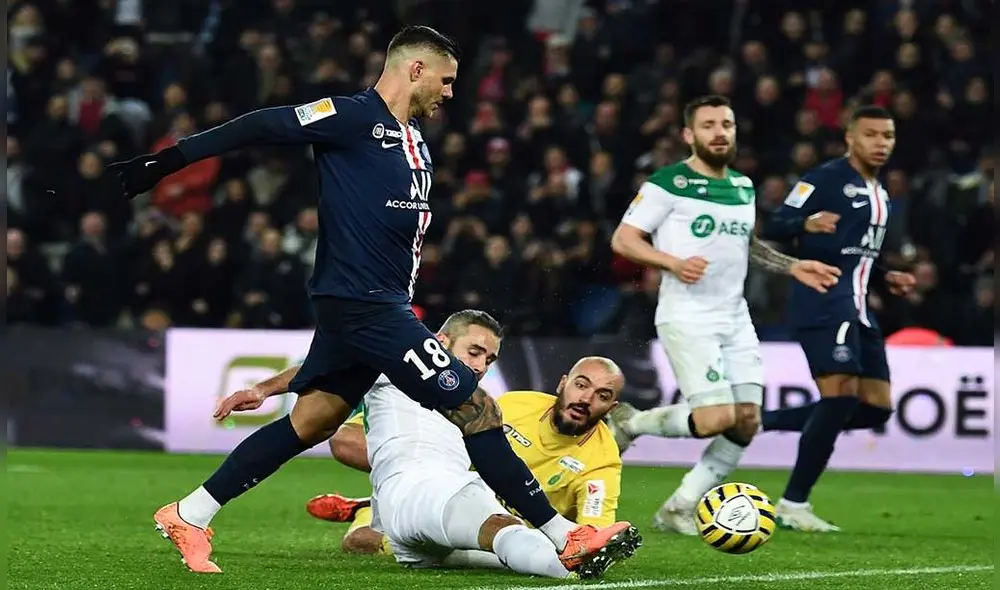 PSG goléo 6-1 al Saint-Étienne y clasificó a semifinales de la Copa de la Liga francesa. Foto: AFP. PSG goléo 6-1 al Saint-Étienne y clasificó a semifinales de la Copa de la Liga francesa. Foto: AFP.