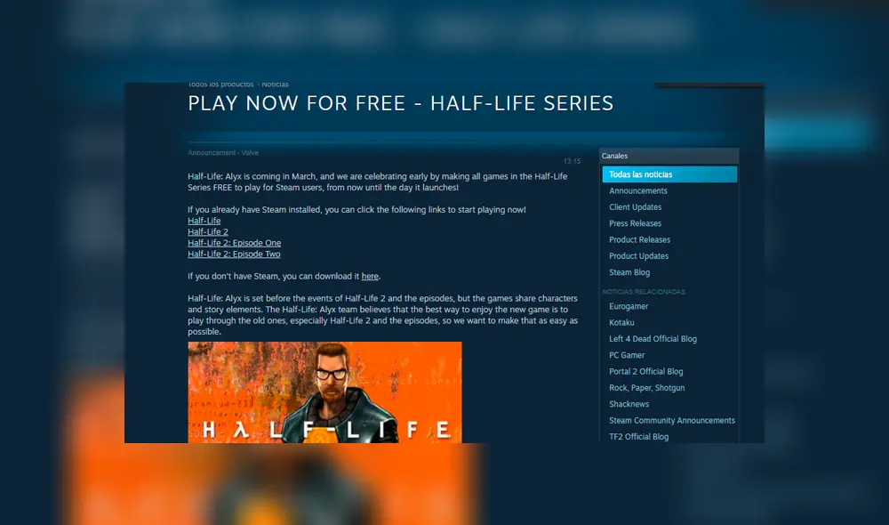 También al clásico Half-Life de 1999, con su modo online y el mapa 'Crossfire' incluido.