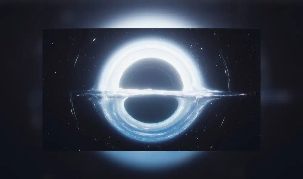 Este modelo es el que más se parecería a un agujero negro visto de cerca (se puede ver la distorsión del espacio en sus tres dimensiones). Foto: Difusión.