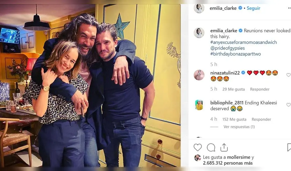 El trío de “Game of thrones” reaparece para sorprender a Emilia Clarke [FOTOS]
