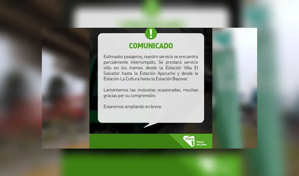 Línea Uno emitió un comunicado mediante Facebook. Línea Uno emitió un comunicado mediante Facebook.