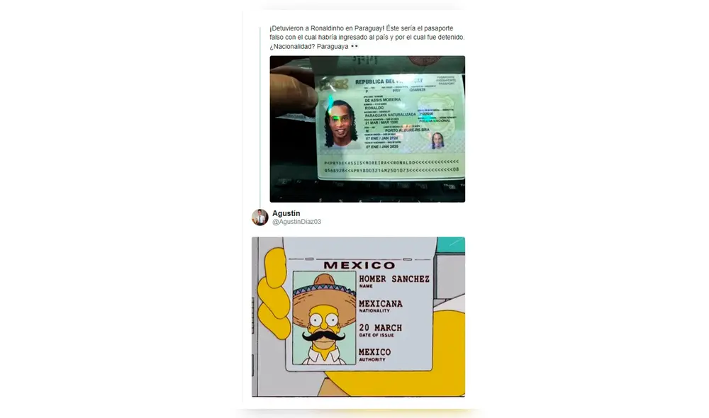 Ronaldinho es víctima d divertidos memes tras usar identificación falsa en Paraguay.