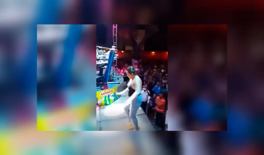 Facebook viral: mujer cae del escenario, mientras bailaba sensual cumbia [VIDEO]